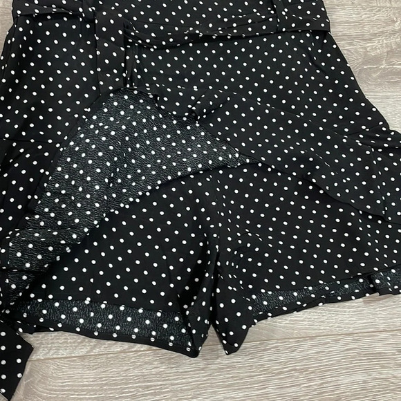 NWOT Zara Polka Dot Mini Skort Black and White M - Picture 7 of 11